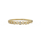 Heart Diamond Band in 14k Gold / Heart Diamond Ring / Gold Band White Diamond Ring / Genuine Diamond Wedding Band