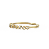 Heart Diamond Band in 14k Gold / Heart Diamond Ring / Gold Band White Diamond Ring / Genuine Diamond Wedding Band