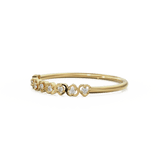 Heart Diamond Band in 14k Gold / Heart Diamond Ring / Gold Band White Diamond Ring / Genuine Diamond Wedding Band