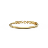 Heart Diamond Band in 14k Gold / Heart Diamond Ring / Gold Band White Diamond Ring / Genuine Diamond Wedding Band