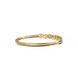 Heart Diamond Band in 14k Gold / Heart Diamond Ring / Gold Band White Diamond Ring / Genuine Diamond Wedding Band