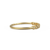 Heart Diamond Band in 14k Gold / Heart Diamond Ring / Gold Band White Diamond Ring / Genuine Diamond Wedding Band