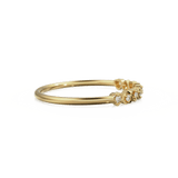 Heart Diamond Band in 14k Gold / Heart Diamond Ring / Gold Band White Diamond Ring / Genuine Diamond Wedding Band