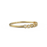 Heart Diamond Band in 14k Gold / Heart Diamond Ring / Gold Band White Diamond Ring / Genuine Diamond Wedding Band