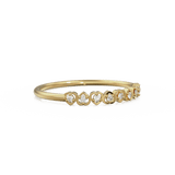 Heart Diamond Band in 14k Gold / Heart Diamond Ring / Gold Band White Diamond Ring / Genuine Diamond Wedding Band