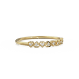Heart Diamond Band in 14k Gold / Heart Diamond Ring / Gold Band White Diamond Ring / Genuine Diamond Wedding Band