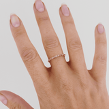 Heart Diamond Band in 14k Gold / Heart Diamond Ring / Gold Band White Diamond Ring / Genuine Diamond Wedding Band