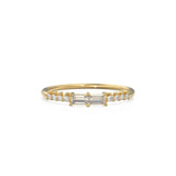 Baguette Ring / 14k Gold Baguette Diamond Stacking Ring / Rose Gold Baguette Ring / Minimalist Baguette Ring / Double Baguette Ring