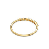 Leaf Pear Petite Diamond Wedding Band / 14k Gold Teardrop Shape Women's Wedding Ring / Dainty Thin Wedding Band