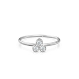 14k Gold Bezel Setting Diamond Ring / Dainty Diamond Ring / Thin Diamond Ring / Gold Diamond Ring / Three Stone Ring / Simple Diamond Ring