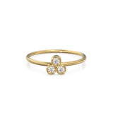 14k Gold Bezel Setting Diamond Ring / Dainty Diamond Ring / Thin Diamond Ring / Gold Diamond Ring / Three Stone Ring / Simple Diamond Ring