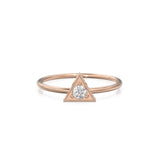14k Gold Trillion Diamond Ring / Dainty Diamond Ring / Thin Diamond Ring / Gold Diamond Ring / Simple Diamond Ring