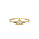 14k Gold Trillion Diamond Ring / Dainty Diamond Ring / Thin Diamond Ring / Gold Diamond Ring / Simple Diamond Ring