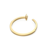 Stackable Ring / 14k Gold Pave Diamond Open Cuff Claw Diamond Ring / Minimal Dainty Stacking Diamond Ring