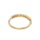 Milgrain Half Eternity Diamond Ring / 14k Gold Baguette & Round Diamond Milgrain Bezel Half Eternity Ring / Diamond Stacking Ring / Diamond Wedding Band