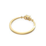 Princess Cut Diamond Wedding Band / 14k Gold Princess Cut and Round Diamond Women's Wedding Ring Available in Rose Gold White Gold