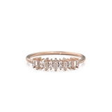 Baguette and Round Diamond Wedding Band / 14k Gold Baguette Diamond Women's Wedding Ring Available in Rose Gold White Gold