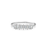 Baguette and Round Diamond Wedding Band / 14k Gold Baguette Diamond Women's Wedding Ring Available in Rose Gold White Gold