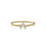 Trillion Diamond Band / 14k Gold Trillion Diamond Women's Wedding Ring / Round and Trillion Diamond Ring / Gold Ring / Gift for her