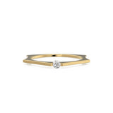 2.5mm Diamond Geomtric Diamond Ring / Solitaire Gold Wedding Band / Minimalist Dainty Engagement Ring / Lightweight Gold Ring