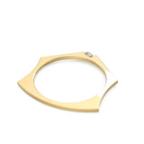 2.5mm Diamond Geomtric Diamond Ring / Solitaire Gold Wedding Band / Minimalist Dainty Engagement Ring / Lightweight Gold Ring