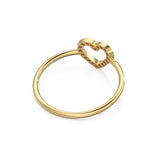 Diamond Heart Ring / Heart Shaped 14k Gold Diamond Women's Wedding Ring / Love Gold Ring / Heart Cute Gold Ring