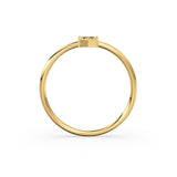 Baguette Diamond Ring / 14k Gold Baguette and Round Cut Diamond Ring / Minimalist Baguette Ring / Dainty Mix Diamond Ring