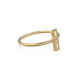 Baguette Diamond Band in 14k Gold / Bar Diamond Wedding Band / Baguette Cut Bar Gold Ring / Minimalist Channel Set Diamond Ring