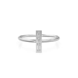 Baguette Diamond Band in 14k Gold / Bar Diamond Wedding Band / Baguette Cut Bar Gold Ring / Minimalist Channel Set Diamond Ring