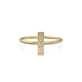 Baguette Diamond Band in 14k Gold / Bar Diamond Wedding Band / Baguette Cut Bar Gold Ring / Minimalist Channel Set Diamond Ring