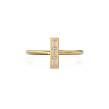 Baguette Diamond Band in 14k Gold / Bar Diamond Wedding Band / Baguette Cut Bar Gold Ring / Minimalist Channel Set Diamond Ring