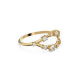 Pygmy Diamond Ring / Constellation Brilliant Round Diamond Gold Ring / Night Sky Diamond Ring / Stars Open Design Wedding Band