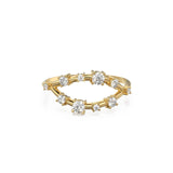 Pygmy Diamond Ring / Constellation Brilliant Round Diamond Gold Ring / Night Sky Diamond Ring / Stars Open Design Wedding Band