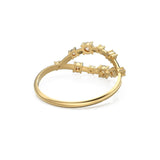 Pygmy Diamond Ring / Constellation Brilliant Round Diamond Gold Ring / Night Sky Diamond Ring / Stars Open Design Wedding Band