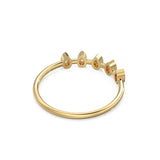 Pear Cut Diamond Ring / Bezel Set Pear Diamond Band in 14k Gold / Simple Thin Gold Band White Diamond Ring / Minimalist Stackable Ring