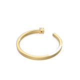 14k Gold Pave Diamond Open Cuff Diamond Ring / Open Design Stackable Ring / Minimal 3 Stone Dainty Stacking Diamond Ring