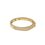 14k Solid Gold Half Eternity Natural Diamond Milgrain Bead Micro Pave Ring / Artdeco Style Half Eternity Ring