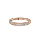14k Solid Gold Half Eternity Natural Diamond Milgrain Bead Micro Pave Ring / Artdeco Style Half Eternity Ring