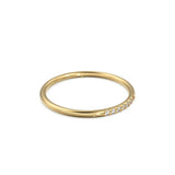 7 Diamond Ring / French Pave Diamond Band / 14k Gold Round Diamond Band / Diamond Pinky Ring / Diamond Stackable Ring