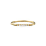 7 Diamond Ring / French Pave Diamond Band / 14k Gold Round Diamond Band / Diamond Pinky Ring / Diamond Stackable Ring