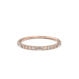 14k Gold Alternating Baguette Diamond and Round Diamond Full Eternity Ring / Available in Rose Gold and White Gold
