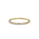 14k Gold Alternating Baguette Diamond and Round Diamond Full Eternity Ring / Available in Rose Gold and White Gold