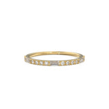 14k Gold Alternating Baguette Diamond and Round Diamond Full Eternity Ring / Available in Rose Gold and White Gold