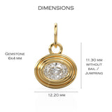 0.50 carat Natural Diamond Gold Pendant 14k Yellow Solid Gold Bubble Bezel Charm Pendant Brilliant Oval Diamond Bezel 18K Gold Jewelry Finding
