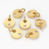 10mm Round Diamond 14k Solid Gold Charm Pendant, Diamond Pendant, Diamond Charm, Solid Gold Finding