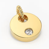10mm Round Diamond 14k Solid Gold Charm Pendant, Diamond Pendant, Diamond Charm, Solid Gold Finding