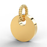 10mm Round Diamond 14k Solid Gold Charm Pendant, Diamond Pendant, Diamond Charm, Solid Gold Finding