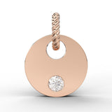 10mm Round Diamond 14k Solid Gold Charm Pendant, Diamond Pendant, Diamond Charm, Solid Gold Finding