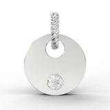 10mm Round Diamond 14k Solid Gold Charm Pendant, Diamond Pendant, Diamond Charm, Solid Gold Finding