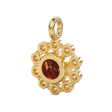 14k 18k Brilliant Round Ruby & Genuine Diamond Solid Gold Charm Pendant